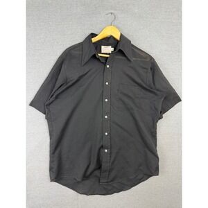 Vintage BVD Traditionals Mens Short Sleeve Button Down Shirt Large Paper thin